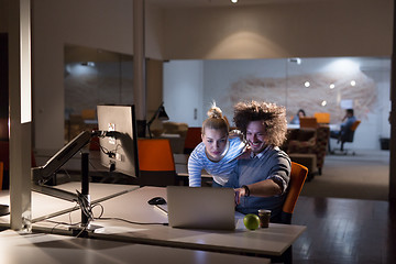 Image showing young designers in the night office