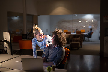 Image showing young designers in the night office