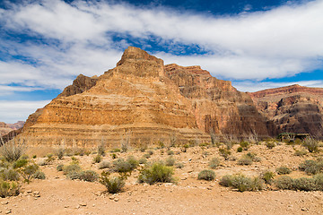 Image showing view of grand canyon cliffs and desert