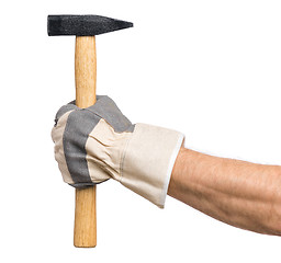 Image showing Worker hand with Hammer