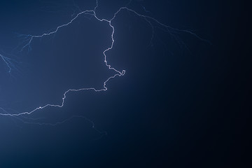 Image showing Lightning in night sky