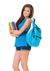 Image showing Student girl on white