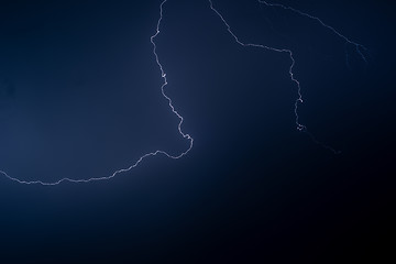 Image showing Lightning in night sky