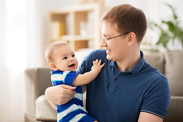 Image showing happy baby boy with father at home