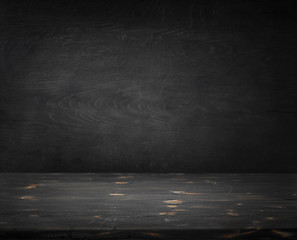 Image showing old dark wood kitchen table