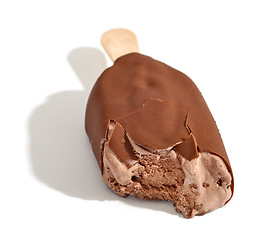 Image showing ice cream covered with chocolate