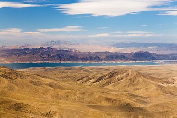 Image showing aerial view of grand canyon and lake mead