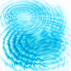 Image showing Abstract blue circular water ripples