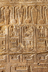 Image showing Ancient stone wall with Egyptian hieroglyphs