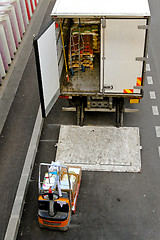 Image showing Forklift and Truck