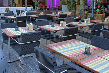 Image showing Empty Restaurant Tables