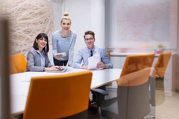 Image showing Business Team At A Meeting at modern office building