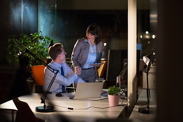 Image showing young designers in the night office