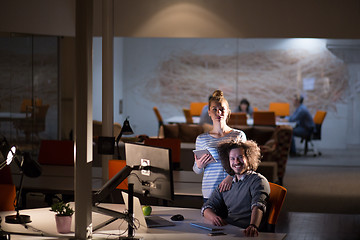 Image showing young designers in the night office