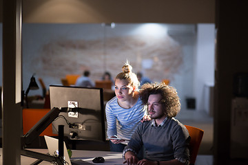 Image showing young designers in the night office