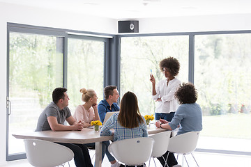 Image showing Multiethnic startup business team on meeting