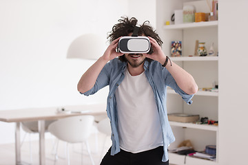 Image showing man using VR-headset glasses of virtual reality