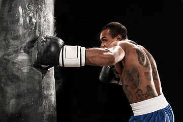 Image showing Boxing training and punching bag