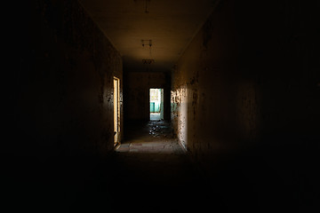 Image showing Abandoned corridor in Pripyat Hospital, Chernobyl Exclusion Zone 2019