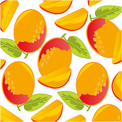 Image showing Vector illustration of the pattern of the ripe fruit mango