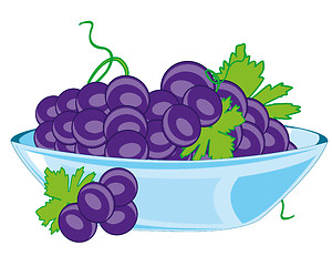 Image showing Plate with grape on white background is insulated