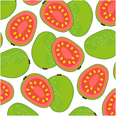 Image showing Fruit guava pattern on white background is insulated