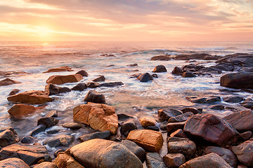 Image showing Coastal views from stoney shores of south coast