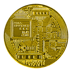 Image showing Digital currency Bitcoin isolated on a white background