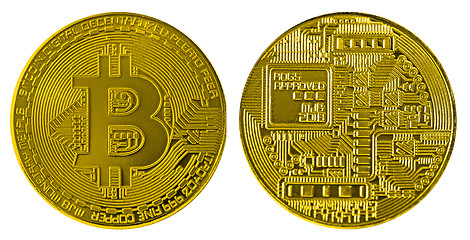 Image showing Digital currency Bitcoin isolated on a white background