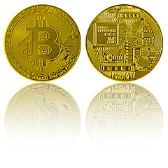 Image showing Digital currency Bitcoin isolated on a white background