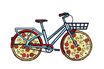 Image showing pizza delivery. bike courier service