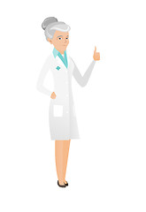 Image showing Senior caucasian doctor giving thumb up.