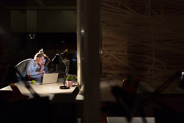 Image showing young designers in the night office