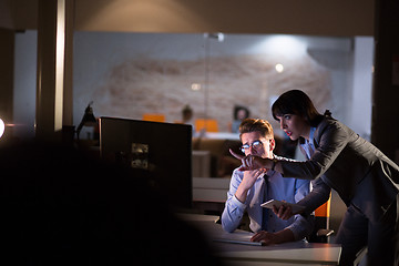 Image showing young designers in the night office