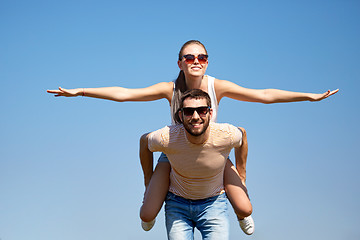 Image showing happy couple having fun in summer