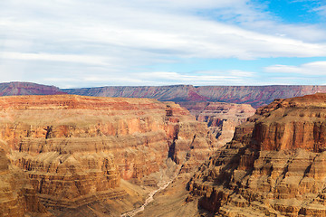 Image showing aerial view of grand canyon from helicopter