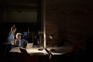 Image showing young designers in the night office