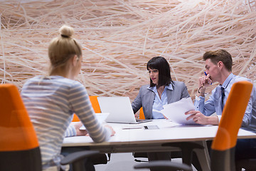 Image showing Business Team At A Meeting at modern office building