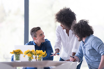 Image showing Multiethnic startup business team on meeting