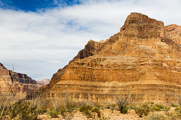 Image showing view of grand canyon cliffs and desert