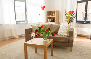 Image showing living room or home decorated for valentines day