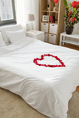 Image showing cozy bedroom decorated for valentines day