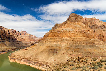 Image showing view of grand canyon cliffs and colorado river
