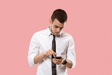 Image showing Handsome businessman with mobile phone