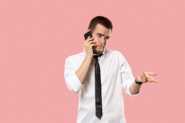 Image showing Handsome businessman with mobile phone