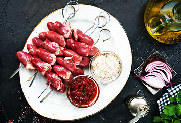 Image showing raw chicken hearts