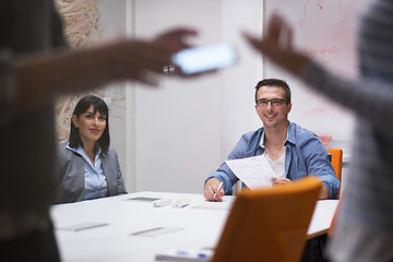 Image showing Business Team At A Meeting at modern office building