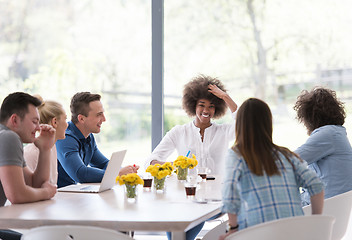 Image showing Multiethnic startup business team on meeting