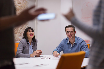 Image showing Business Team At A Meeting at modern office building