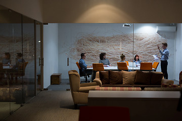 Image showing Business Team At A Meeting at modern office building